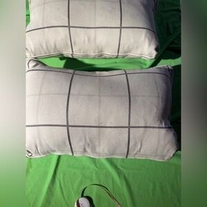 Gray Checkered Throw Pillow set of 2